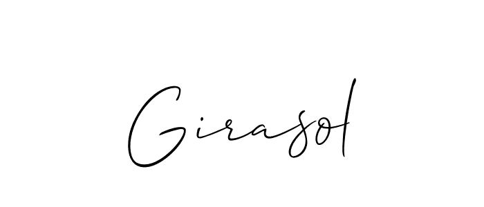 The best way (Allison_Script) to make a short signature is to pick only two or three words in your name. The name Girasol include a total of six letters. For converting this name. Girasol signature style 2 images and pictures png