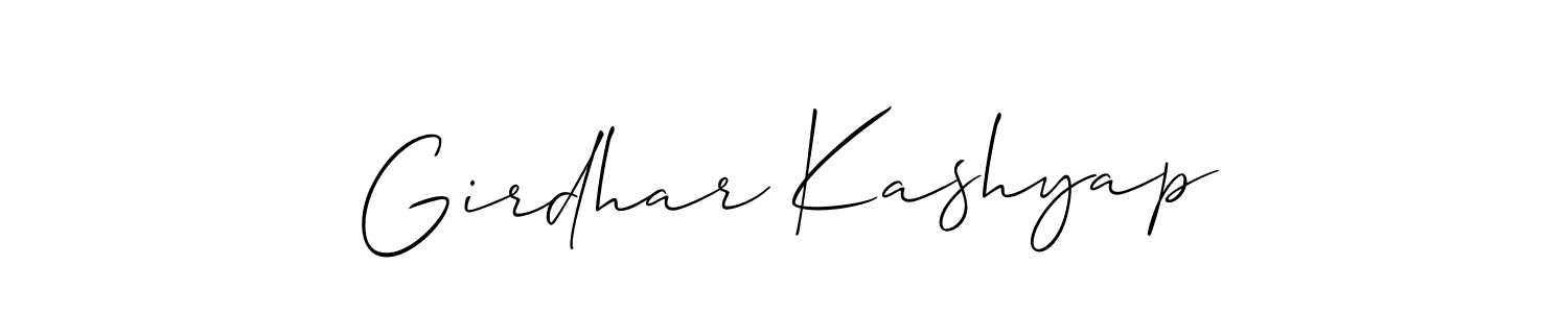 It looks lik you need a new signature style for name Girdhar Kashyap. Design unique handwritten (Allison_Script) signature with our free signature maker in just a few clicks. Girdhar Kashyap signature style 2 images and pictures png