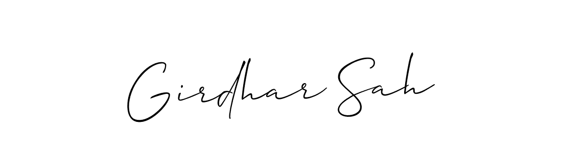 How to Draw Girdhar Sah signature style? Allison_Script is a latest design signature styles for name Girdhar Sah. Girdhar Sah signature style 2 images and pictures png