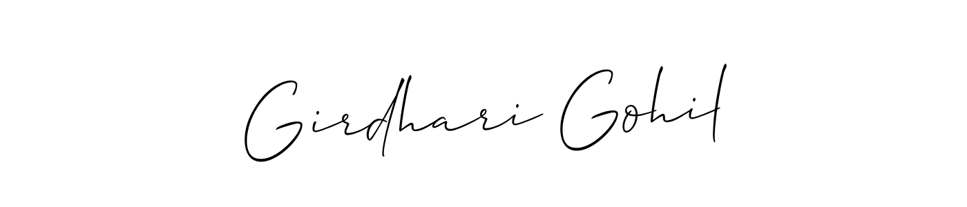 How to Draw Girdhari Gohil signature style? Allison_Script is a latest design signature styles for name Girdhari Gohil. Girdhari Gohil signature style 2 images and pictures png