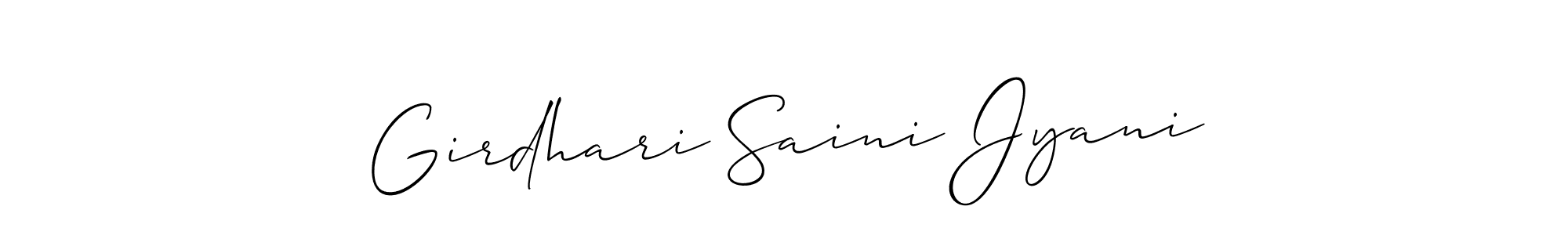 Use a signature maker to create a handwritten signature online. With this signature software, you can design (Allison_Script) your own signature for name Girdhari Saini Jyani. Girdhari Saini Jyani signature style 2 images and pictures png