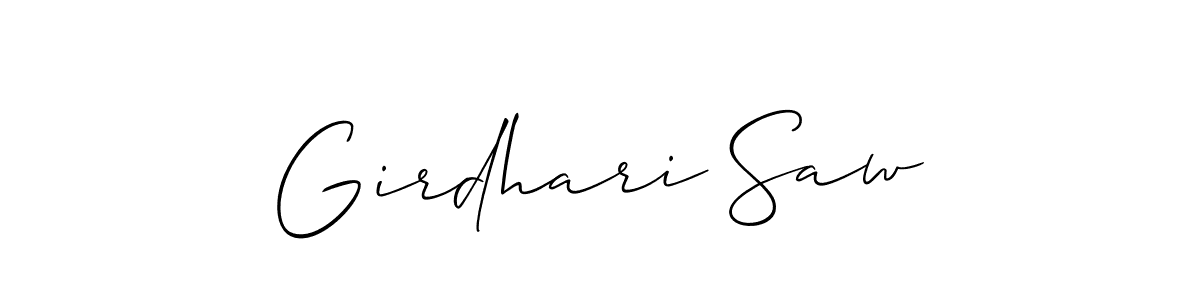 if you are searching for the best signature style for your name Girdhari Saw. so please give up your signature search. here we have designed multiple signature styles  using Allison_Script. Girdhari Saw signature style 2 images and pictures png