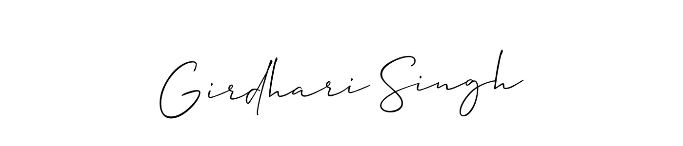 Also You can easily find your signature by using the search form. We will create Girdhari Singh name handwritten signature images for you free of cost using Allison_Script sign style. Girdhari Singh signature style 2 images and pictures png