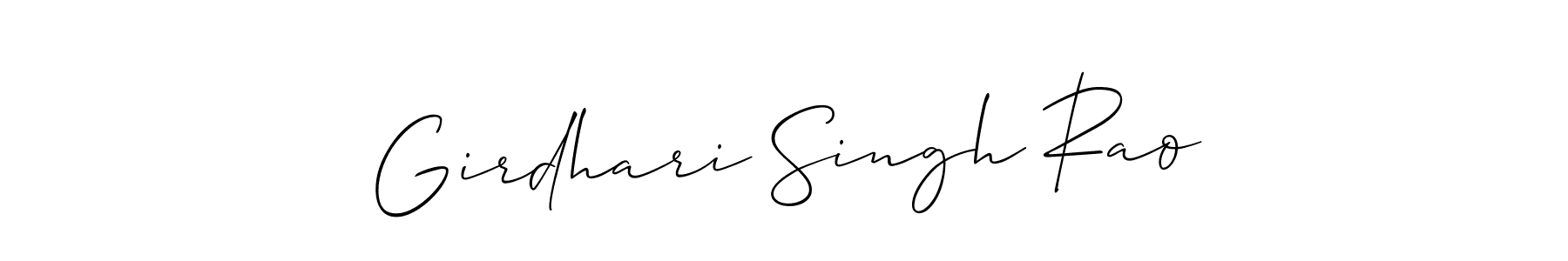 Make a beautiful signature design for name Girdhari Singh Rao. With this signature (Allison_Script) style, you can create a handwritten signature for free. Girdhari Singh Rao signature style 2 images and pictures png