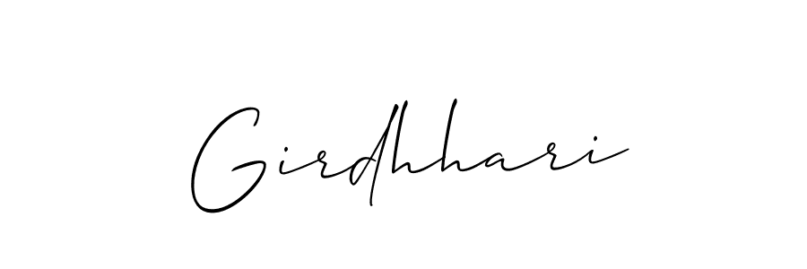 Create a beautiful signature design for name Girdhhari. With this signature (Allison_Script) fonts, you can make a handwritten signature for free. Girdhhari signature style 2 images and pictures png