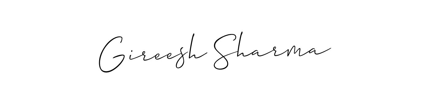 Design your own signature with our free online signature maker. With this signature software, you can create a handwritten (Allison_Script) signature for name Gireesh Sharma. Gireesh Sharma signature style 2 images and pictures png