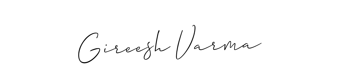 Use a signature maker to create a handwritten signature online. With this signature software, you can design (Allison_Script) your own signature for name Gireesh Varma. Gireesh Varma signature style 2 images and pictures png