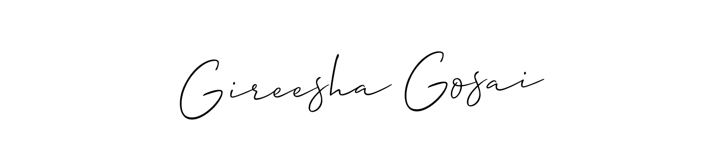 This is the best signature style for the Gireesha Gosai name. Also you like these signature font (Allison_Script). Mix name signature. Gireesha Gosai signature style 2 images and pictures png