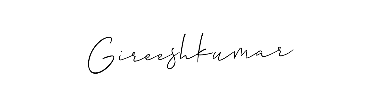 Gireeshkumar stylish signature style. Best Handwritten Sign (Allison_Script) for my name. Handwritten Signature Collection Ideas for my name Gireeshkumar. Gireeshkumar signature style 2 images and pictures png