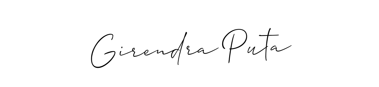 Check out images of Autograph of Girendra Puta name. Actor Girendra Puta Signature Style. Allison_Script is a professional sign style online. Girendra Puta signature style 2 images and pictures png