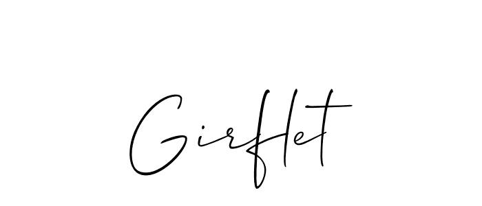 Girflet stylish signature style. Best Handwritten Sign (Allison_Script) for my name. Handwritten Signature Collection Ideas for my name Girflet. Girflet signature style 2 images and pictures png