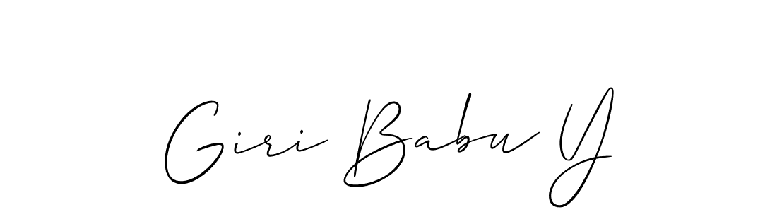 How to make Giri Babu Y signature? Allison_Script is a professional autograph style. Create handwritten signature for Giri Babu Y name. Giri Babu Y signature style 2 images and pictures png