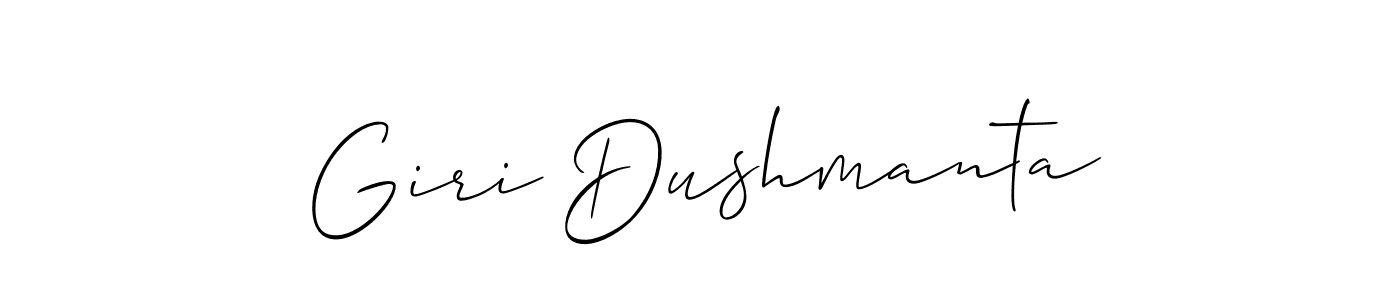 Similarly Allison_Script is the best handwritten signature design. Signature creator online .You can use it as an online autograph creator for name Giri Dushmanta. Giri Dushmanta signature style 2 images and pictures png