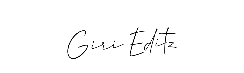 Create a beautiful signature design for name Giri Editz. With this signature (Allison_Script) fonts, you can make a handwritten signature for free. Giri Editz signature style 2 images and pictures png