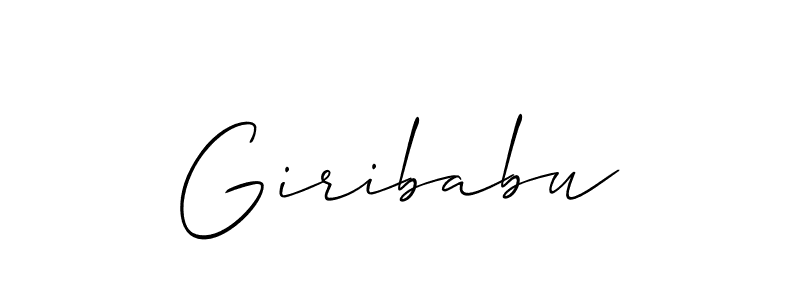 The best way (Allison_Script) to make a short signature is to pick only two or three words in your name. The name Giribabu include a total of six letters. For converting this name. Giribabu signature style 2 images and pictures png