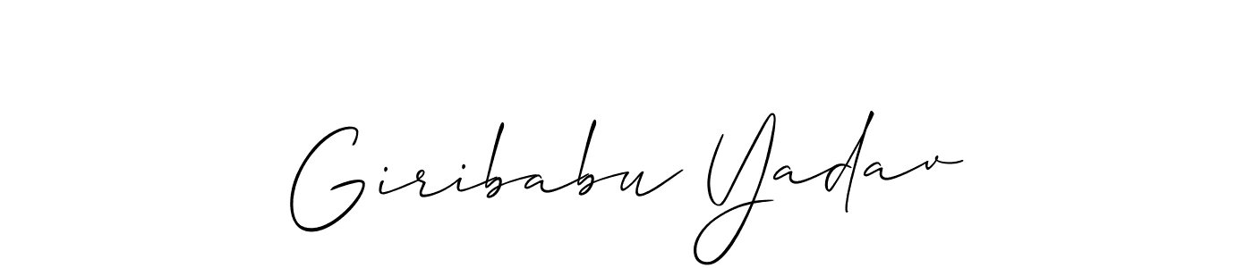 Create a beautiful signature design for name Giribabu Yadav. With this signature (Allison_Script) fonts, you can make a handwritten signature for free. Giribabu Yadav signature style 2 images and pictures png