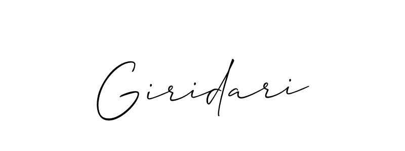 Make a beautiful signature design for name Giridari. With this signature (Allison_Script) style, you can create a handwritten signature for free. Giridari signature style 2 images and pictures png