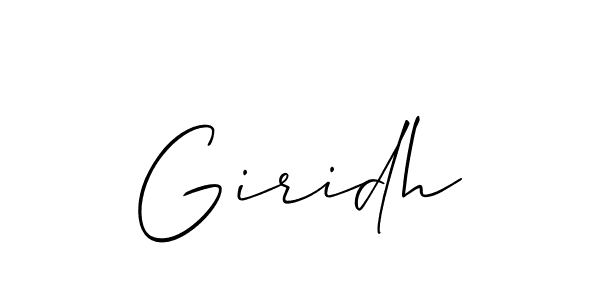 It looks lik you need a new signature style for name Giridh. Design unique handwritten (Allison_Script) signature with our free signature maker in just a few clicks. Giridh signature style 2 images and pictures png