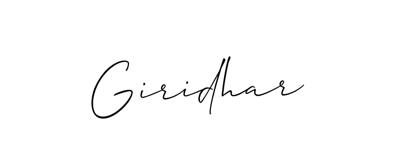 The best way (Allison_Script) to make a short signature is to pick only two or three words in your name. The name Giridhar include a total of six letters. For converting this name. Giridhar signature style 2 images and pictures png