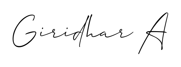 The Allison_Script font transforms the name Giridhar A into an executive sign with sharp precision and distinguished character. Giridhar A signature style 2 images and pictures png