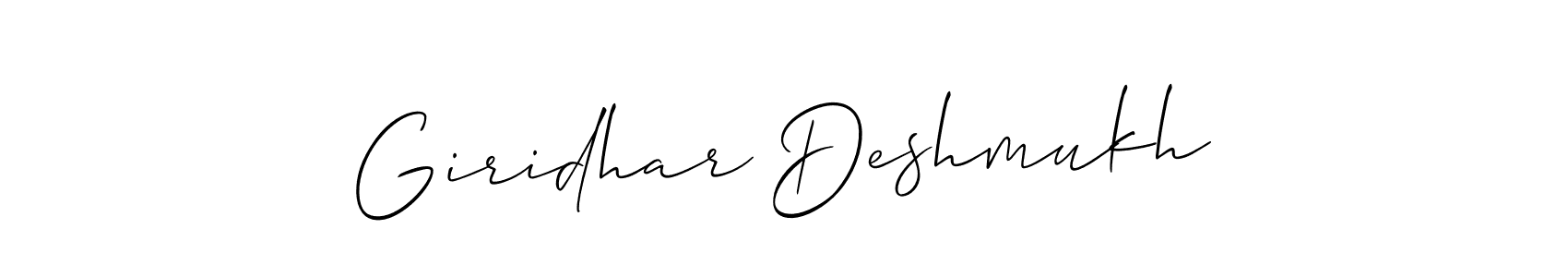 Design your own signature with our free online signature maker. With this signature software, you can create a handwritten (Allison_Script) signature for name Giridhar Deshmukh. Giridhar Deshmukh signature style 2 images and pictures png