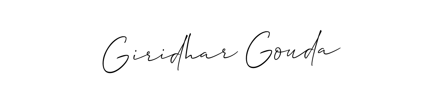 Make a short Giridhar Gouda signature style. Manage your documents anywhere anytime using Allison_Script. Create and add eSignatures, submit forms, share and send files easily. Giridhar Gouda signature style 2 images and pictures png