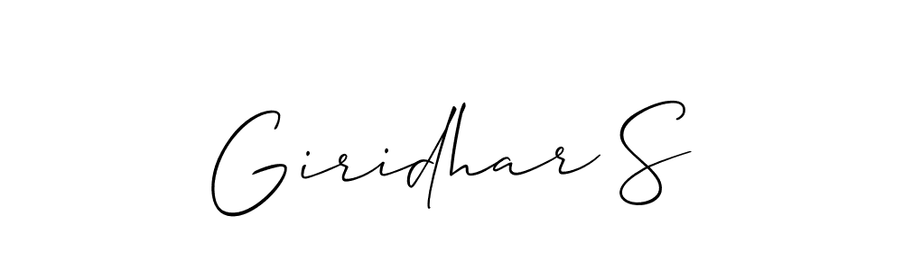 How to make Giridhar S signature? Allison_Script is a professional autograph style. Create handwritten signature for Giridhar S name. Giridhar S signature style 2 images and pictures png