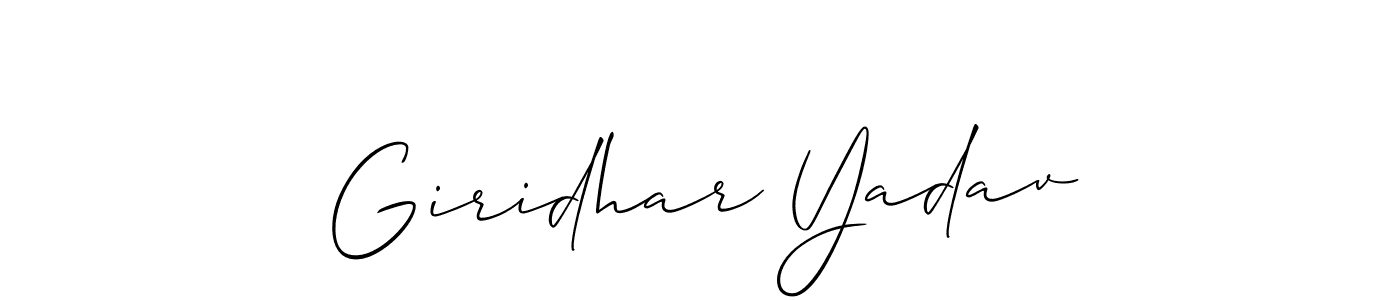 How to make Giridhar Yadav signature? Allison_Script is a professional autograph style. Create handwritten signature for Giridhar Yadav name. Giridhar Yadav signature style 2 images and pictures png