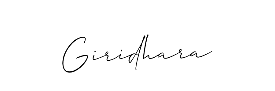 Create a beautiful signature design for name Giridhara. With this signature (Allison_Script) fonts, you can make a handwritten signature for free. Giridhara signature style 2 images and pictures png