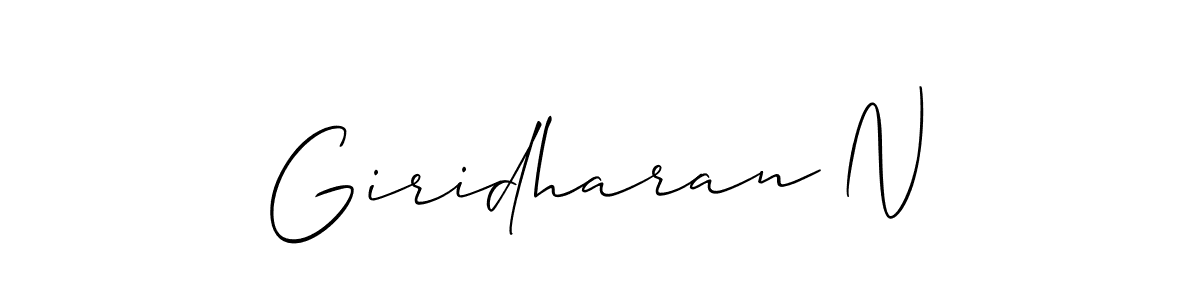 Giridharan N stylish signature style. Best Handwritten Sign (Allison_Script) for my name. Handwritten Signature Collection Ideas for my name Giridharan N. Giridharan N signature style 2 images and pictures png
