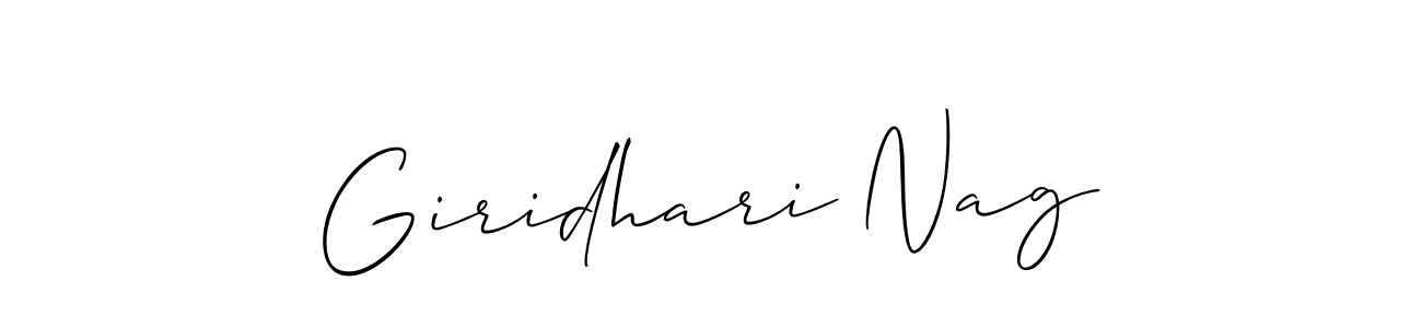 You should practise on your own different ways (Allison_Script) to write your name (Giridhari Nag) in signature. don't let someone else do it for you. Giridhari Nag signature style 2 images and pictures png