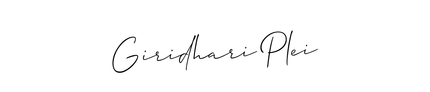 Make a beautiful signature design for name Giridhari Plei. With this signature (Allison_Script) style, you can create a handwritten signature for free. Giridhari Plei signature style 2 images and pictures png