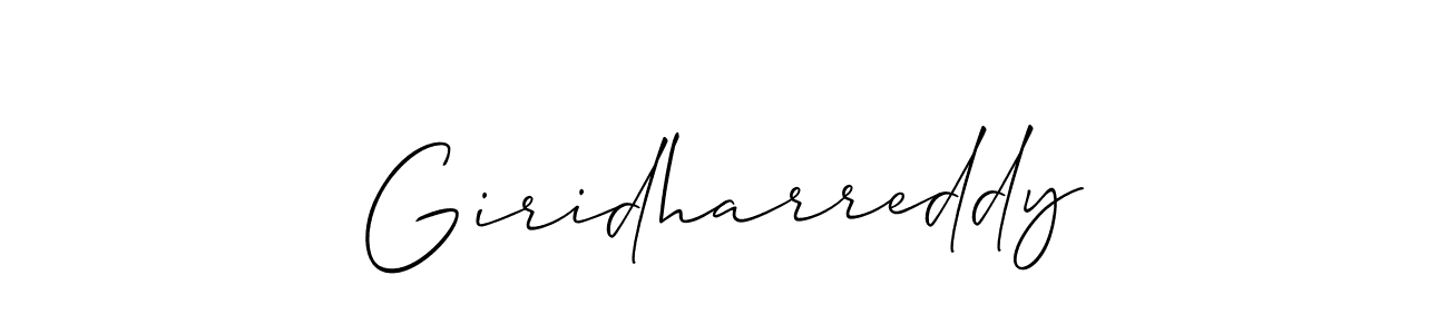 How to make Giridharreddy signature? Allison_Script is a professional autograph style. Create handwritten signature for Giridharreddy name. Giridharreddy signature style 2 images and pictures png