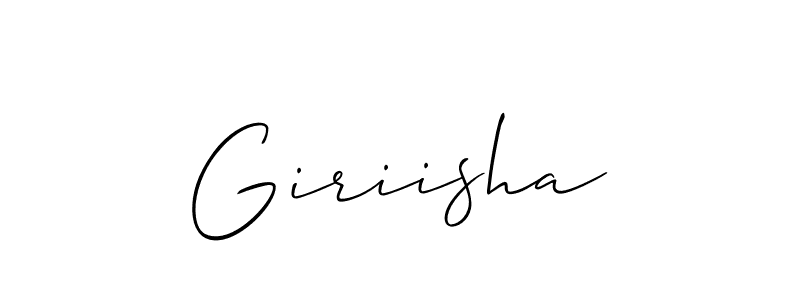 Make a beautiful signature design for name Giriisha. With this signature (Allison_Script) style, you can create a handwritten signature for free. Giriisha signature style 2 images and pictures png