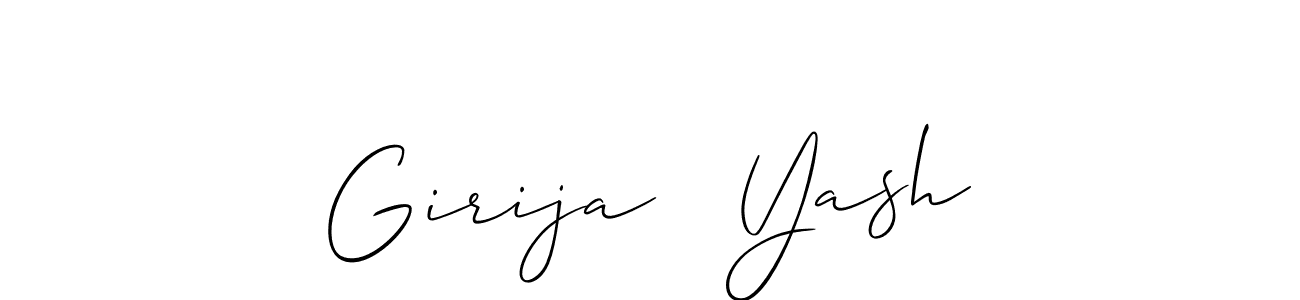 Allison_Script is a professional signature style that is perfect for those who want to add a touch of class to their signature. It is also a great choice for those who want to make their signature more unique. Get Girija   Yash name to fancy signature for free. Girija   Yash signature style 2 images and pictures png