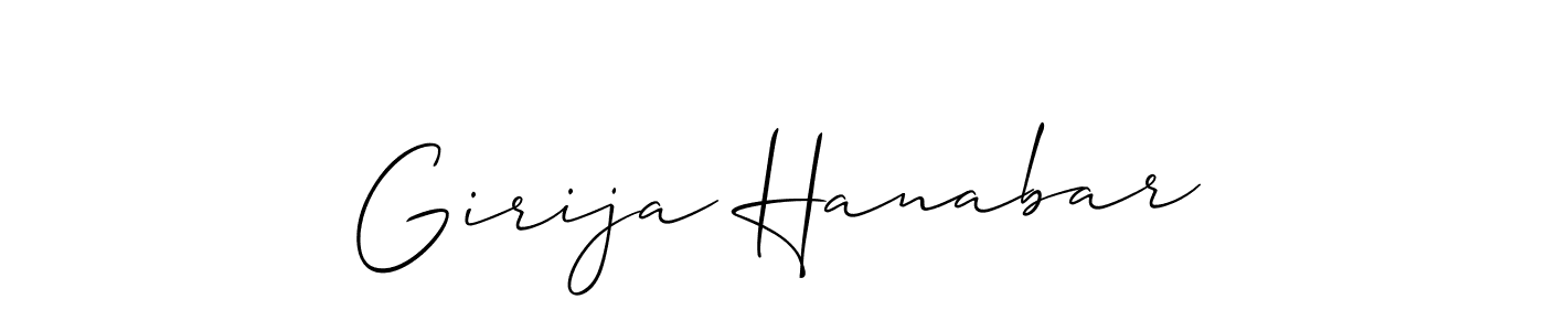 You should practise on your own different ways (Allison_Script) to write your name (Girija Hanabar) in signature. don't let someone else do it for you. Girija Hanabar signature style 2 images and pictures png