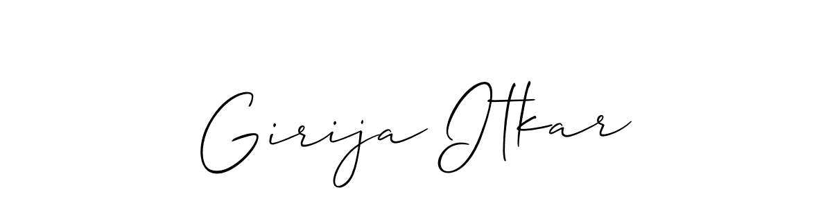 Once you've used our free online signature maker to create your best signature Allison_Script style, it's time to enjoy all of the benefits that Girija Itkar name signing documents. Girija Itkar signature style 2 images and pictures png