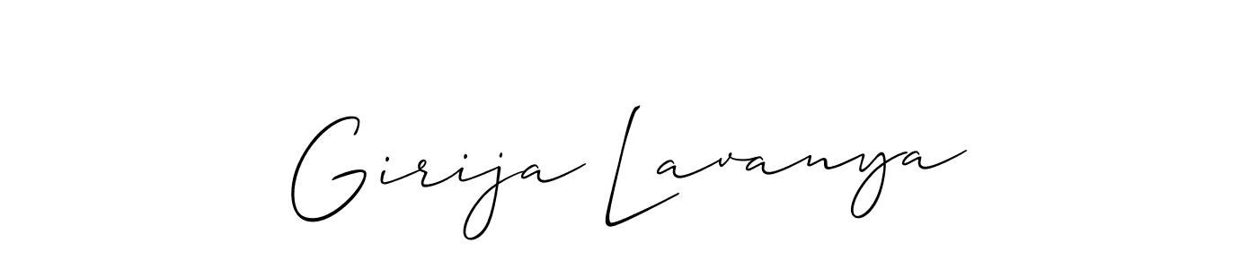 You should practise on your own different ways (Allison_Script) to write your name (Girija Lavanya) in signature. don't let someone else do it for you. Girija Lavanya signature style 2 images and pictures png