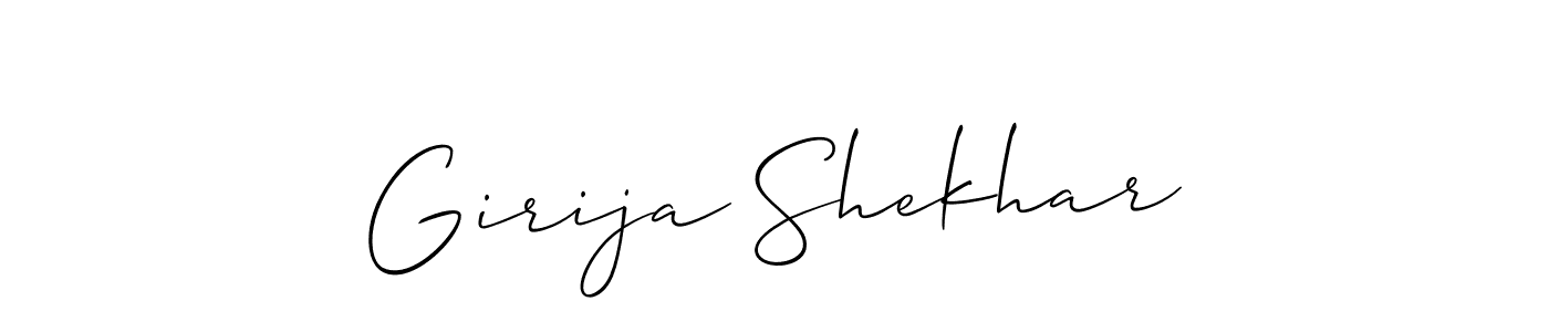 Create a beautiful signature design for name Girija Shekhar. With this signature (Allison_Script) fonts, you can make a handwritten signature for free. Girija Shekhar signature style 2 images and pictures png