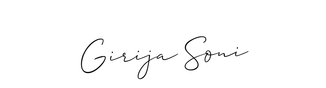 Also You can easily find your signature by using the search form. We will create Girija Soni name handwritten signature images for you free of cost using Allison_Script sign style. Girija Soni signature style 2 images and pictures png