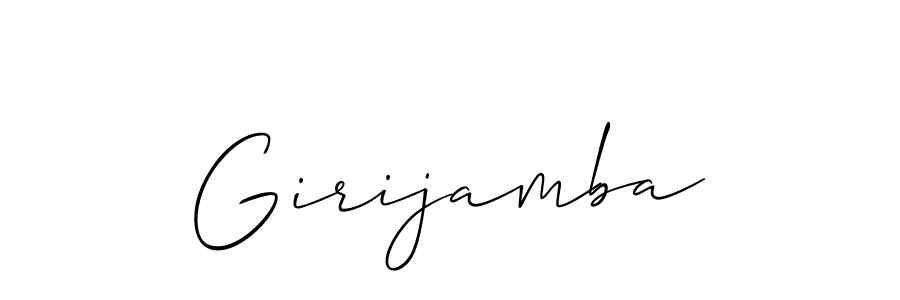 The best way (Allison_Script) to make a short signature is to pick only two or three words in your name. The name Girijamba include a total of six letters. For converting this name. Girijamba signature style 2 images and pictures png