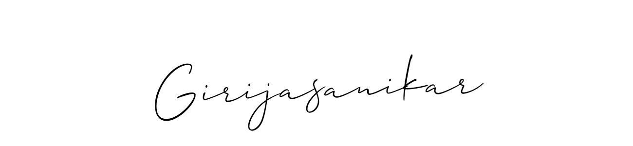 if you are searching for the best signature style for your name Girijasanikar. so please give up your signature search. here we have designed multiple signature styles  using Allison_Script. Girijasanikar signature style 2 images and pictures png