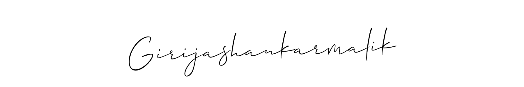 Allison_Script is a professional signature style that is perfect for those who want to add a touch of class to their signature. It is also a great choice for those who want to make their signature more unique. Get Girijashankarmalik name to fancy signature for free. Girijashankarmalik signature style 2 images and pictures png