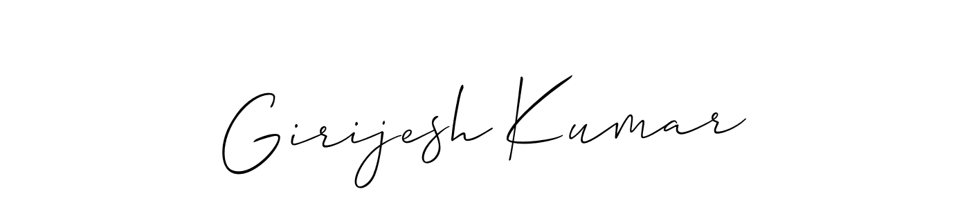 Make a beautiful signature design for name Girijesh Kumar. With this signature (Allison_Script) style, you can create a handwritten signature for free. Girijesh Kumar signature style 2 images and pictures png