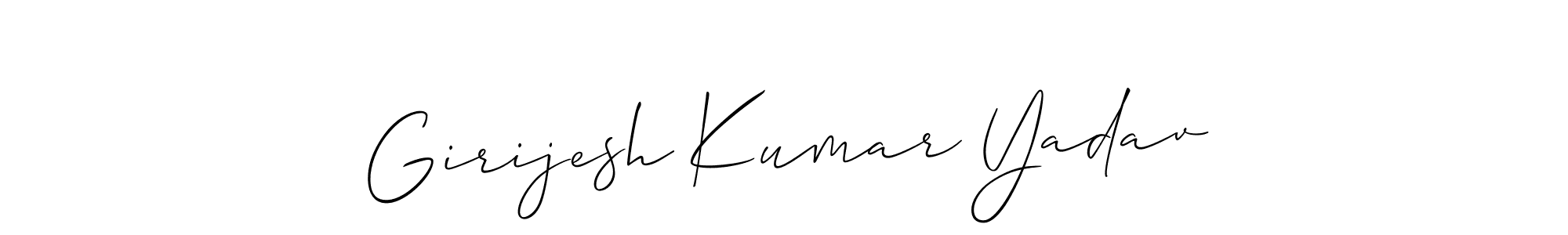 if you are searching for the best signature style for your name Girijesh Kumar Yadav. so please give up your signature search. here we have designed multiple signature styles  using Allison_Script. Girijesh Kumar Yadav signature style 2 images and pictures png