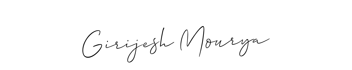 if you are searching for the best signature style for your name Girijesh Mourya. so please give up your signature search. here we have designed multiple signature styles  using Allison_Script. Girijesh Mourya signature style 2 images and pictures png