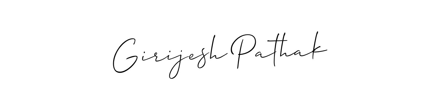 if you are searching for the best signature style for your name Girijesh Pathak. so please give up your signature search. here we have designed multiple signature styles  using Allison_Script. Girijesh Pathak signature style 2 images and pictures png