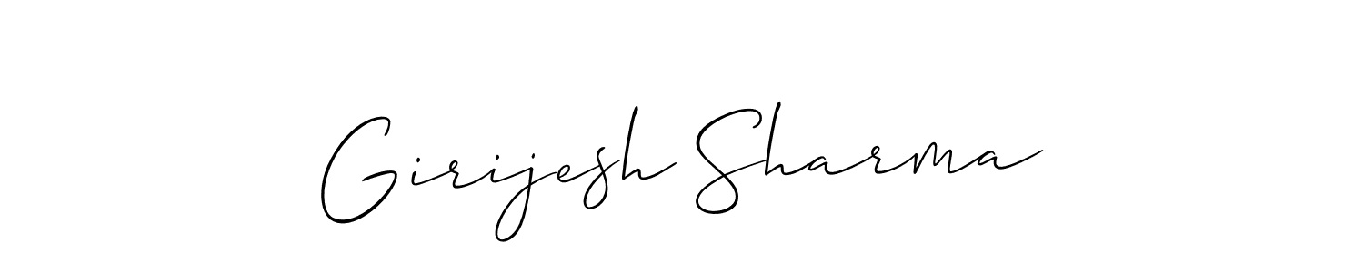 Use a signature maker to create a handwritten signature online. With this signature software, you can design (Allison_Script) your own signature for name Girijesh Sharma. Girijesh Sharma signature style 2 images and pictures png