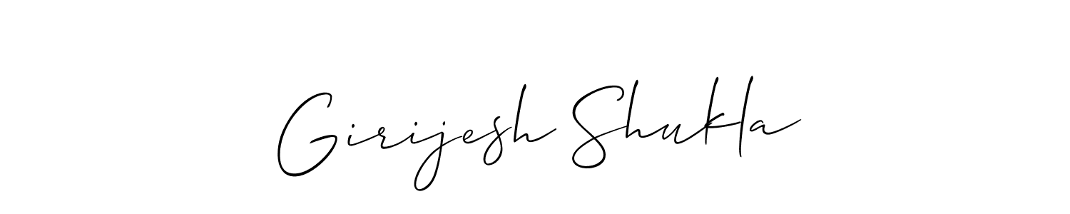 How to make Girijesh Shukla name signature. Use Allison_Script style for creating short signs online. This is the latest handwritten sign. Girijesh Shukla signature style 2 images and pictures png