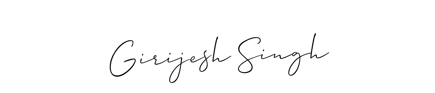 Make a beautiful signature design for name Girijesh Singh. With this signature (Allison_Script) style, you can create a handwritten signature for free. Girijesh Singh signature style 2 images and pictures png